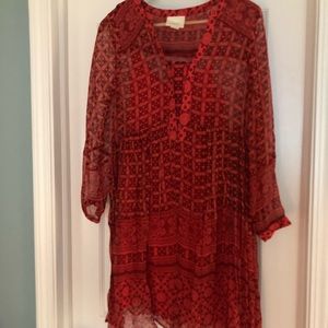 Anthropologie Maeve midis dress-rust